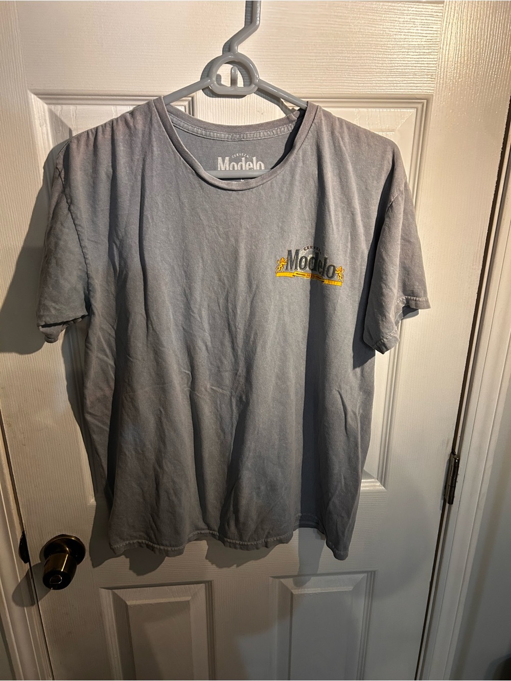 Vintage Modela Logo Short Sleeve T-Shirt - Light Gray